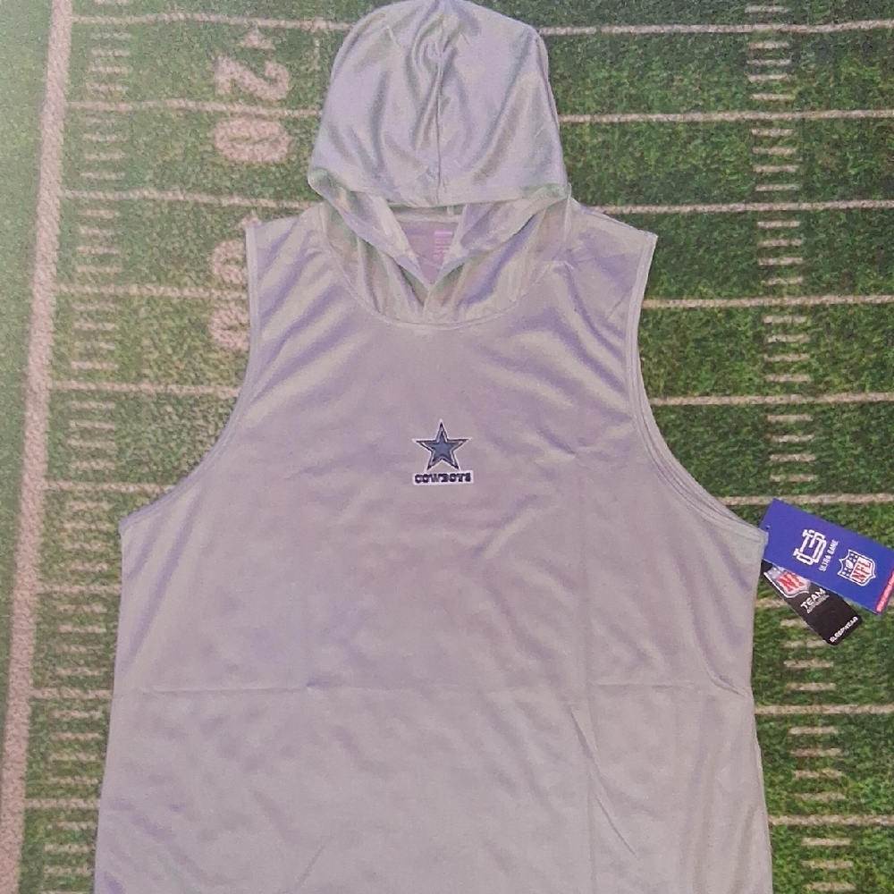 Dallas Cowboys  Dri Fit Gray Sleeveless Hoodie Tank Top NWT